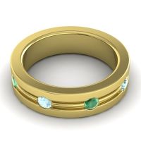 Men's Grooved Bezel Set 6mm Band