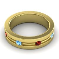 Men's Grooved Bezel Set 6mm Band