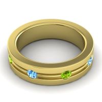 Men's Grooved Bezel Set 6mm Band