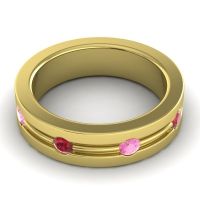 Men's Grooved Bezel Set 6mm Band