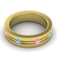 Men's Grooved Bezel Set 6mm Band