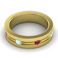 Men's Grooved Bezel Set 6mm Band