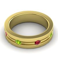 Men's Grooved Bezel Set 6mm Band