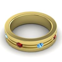 Men's Grooved Bezel Set 6mm Band