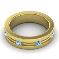 Men's Grooved Bezel Set 6mm Band
