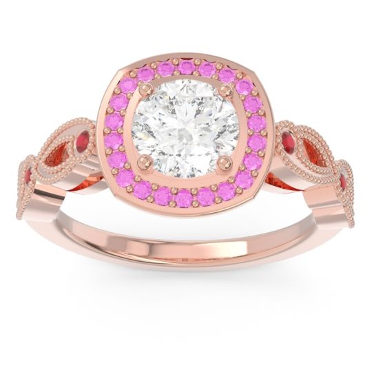 Art Deco Halo Tevana Ring