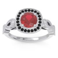 Art Deco Halo Tevana Ring