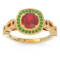 Art Deco Halo Tevana Ring