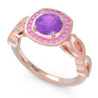 Art Deco Halo Tevana Ring