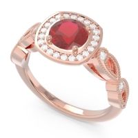 Art Deco Halo Tevana Ring