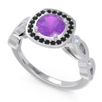 Art Deco Halo Tevana Ring