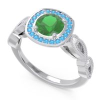 Art Deco Halo Tevana Ring