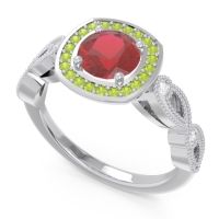 Art Deco Halo Tevana Ring