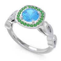 Art Deco Halo Tevana Ring