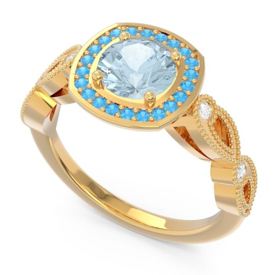 Art Deco Halo Tevana Ring