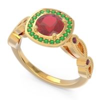 Art Deco Halo Tevana Ring