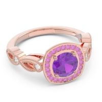 Art Deco Halo Tevana Ring