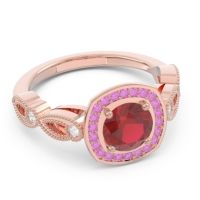 Art Deco Halo Tevana Ring