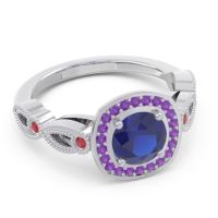 Art Deco Halo Tevana Ring