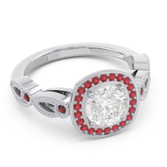 Art Deco Halo Tevana Ring