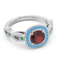 Art Deco Halo Tevana Ring