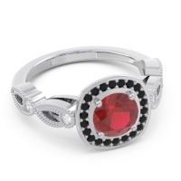 Art Deco Halo Tevana Ring