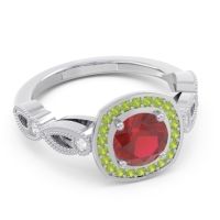 Art Deco Halo Tevana Ring