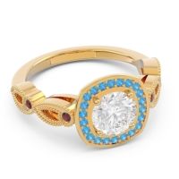 Art Deco Halo Tevana Ring