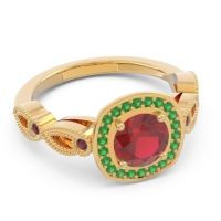 Art Deco Halo Tevana Ring