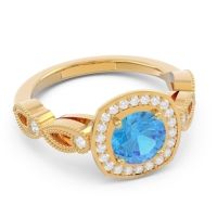 Art Deco Halo Tevana Ring