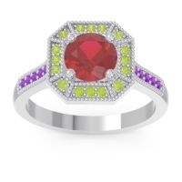 Art Deco Halo Puraya Ring