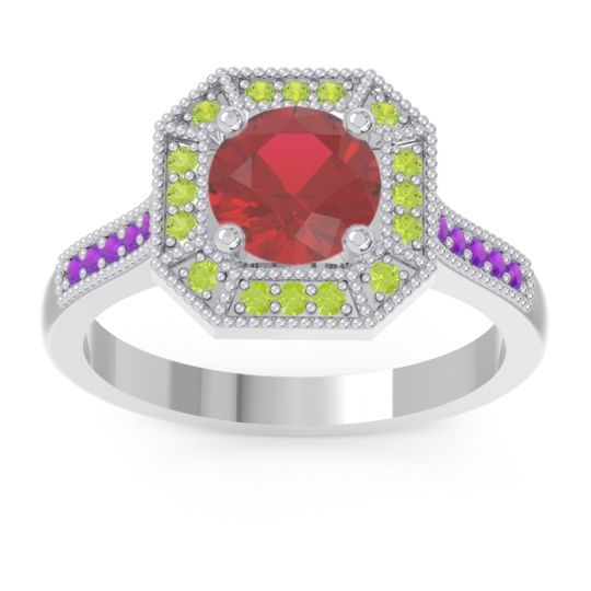Art Deco Halo Puraya Ring