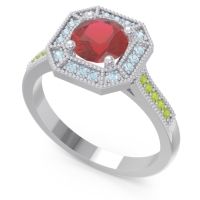 Art Deco Halo Puraya Ring
