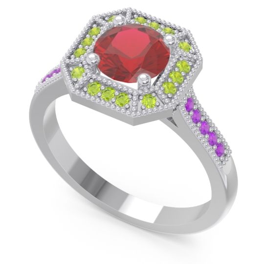 Art Deco Halo Puraya Ring