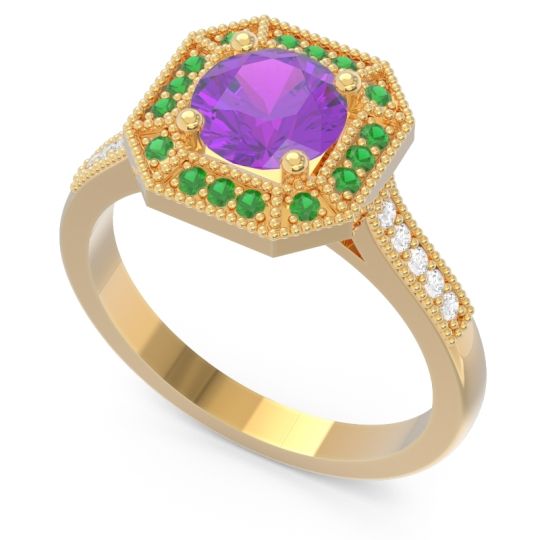 Art Deco Halo Puraya Ring