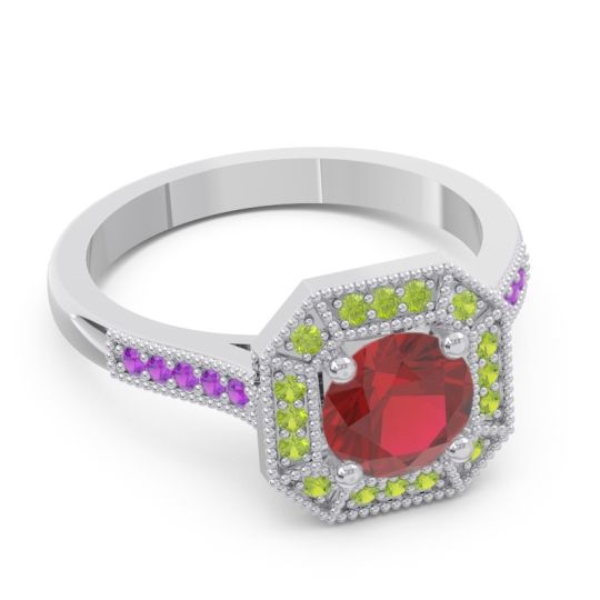 Art Deco Halo Puraya Ring