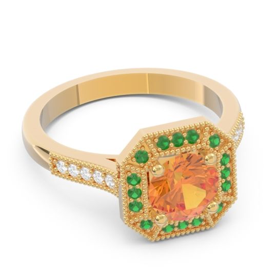 Art Deco Halo Puraya Ring