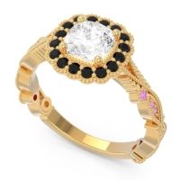 Art Deco Halo Guna Ring