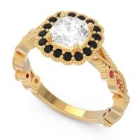 Art Deco Halo Guna Ring