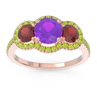 Halo Three Stone Attika Ring