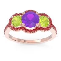 Halo Three Stone Attika Ring