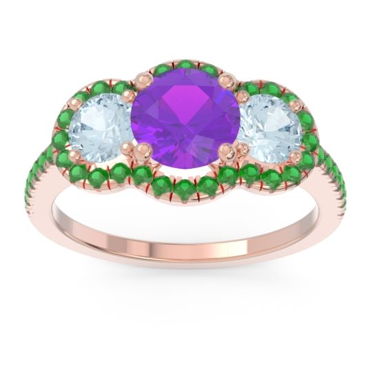 Halo Three Stone Attika Ring