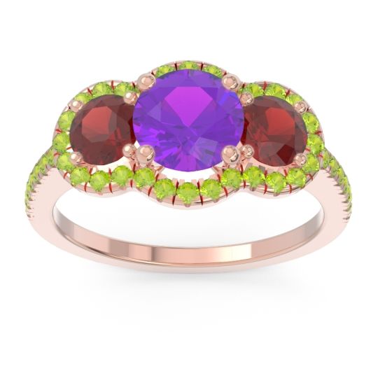 Halo Three Stone Attika Ring