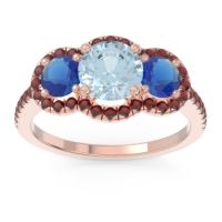 Halo Three Stone Attika Ring