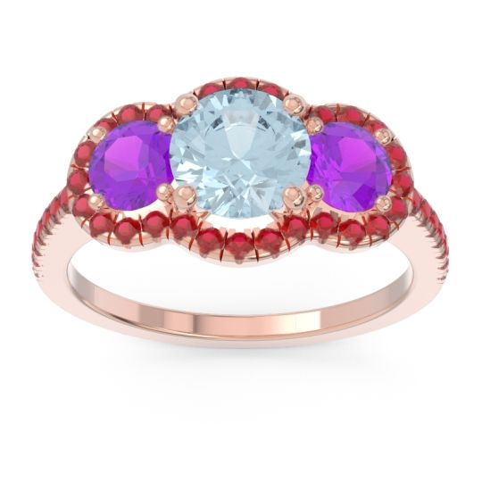 Halo Three Stone Attika Ring