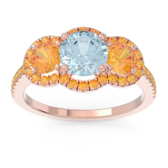 Halo Three Stone Attika Ring