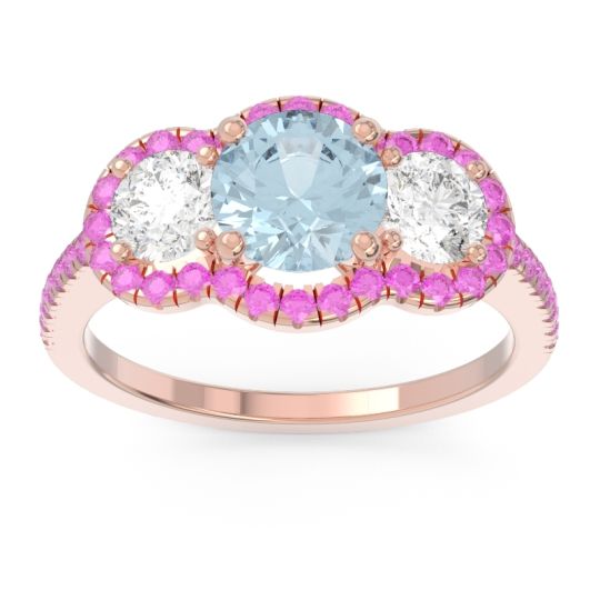 Halo Three Stone Attika Ring