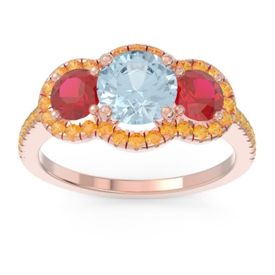 Halo Three Stone Attika Ring