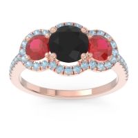 Halo Three Stone Attika Ring