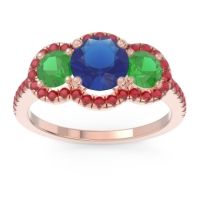 Halo Three Stone Attika Ring